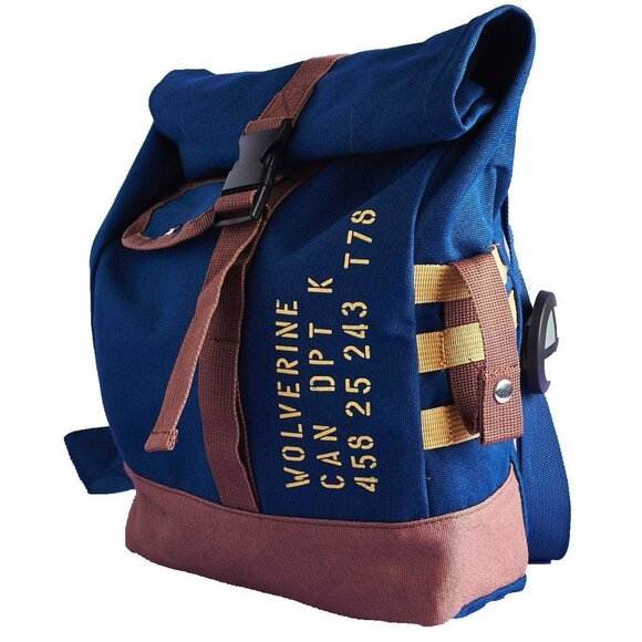 Wolverine Canvas Backpack Bag Marvel Gear Gods Lootcrate Blue - Picture 1 of 11